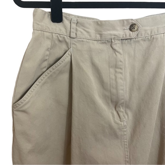 Charter club khaki midi skirt. Size 12 cotton side pockets belt loops zipper - Picture 3 of 12